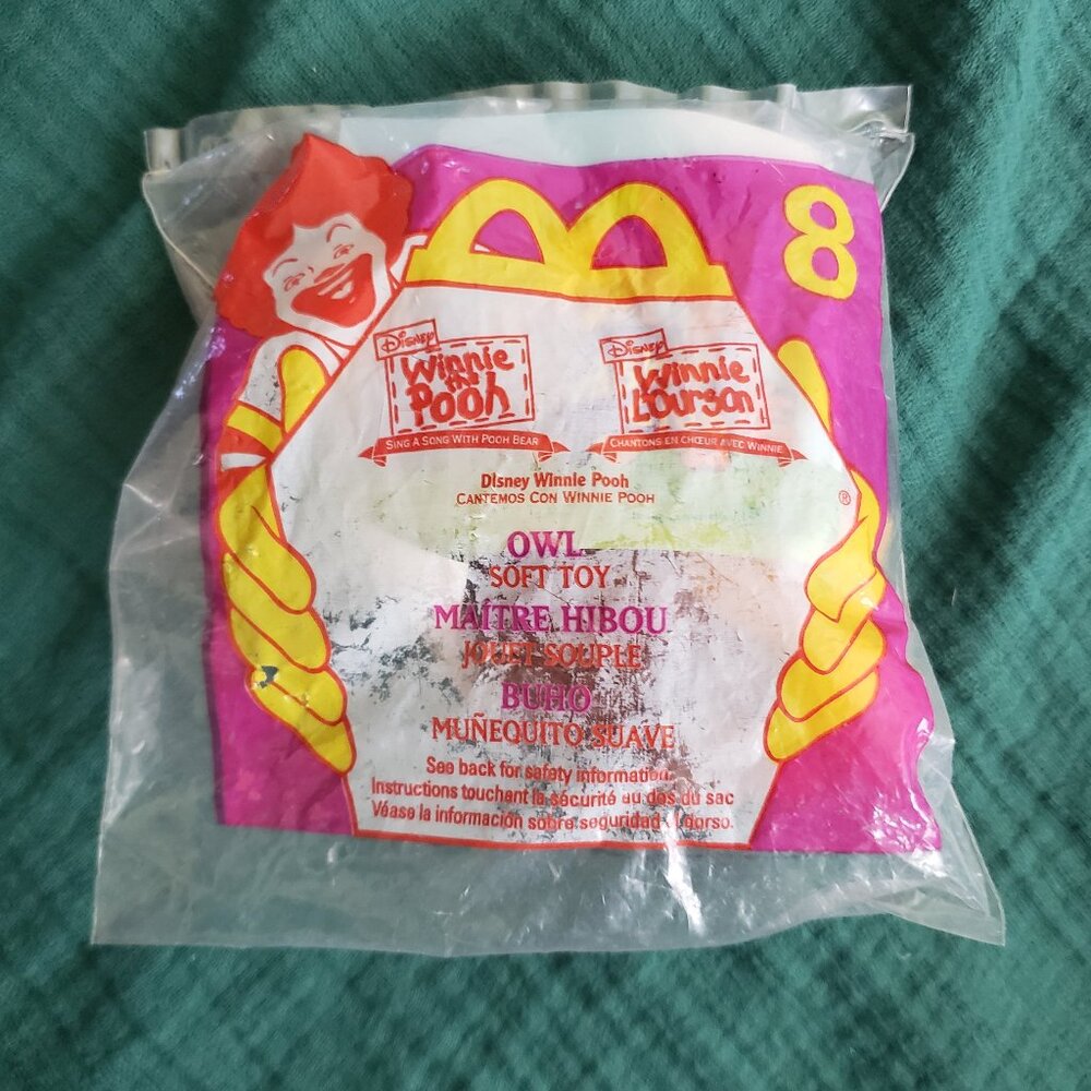 Disney’s Winnie the Pooh Vintage McDonald’s Plush Owl Keychain - New in Package